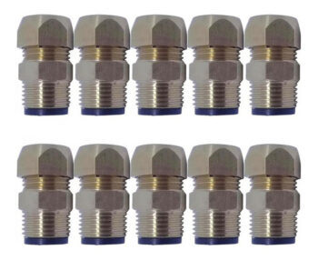 Kit Com 10 Adaptador Para Fogão 1/2npt X Porca Em Latão