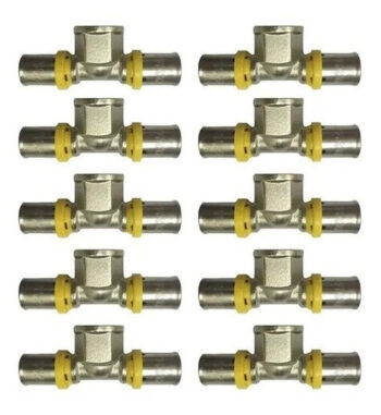 Kit 10 Conector Te Pex Multicamadas Gás 16 X 1/2 (i) X 16mm